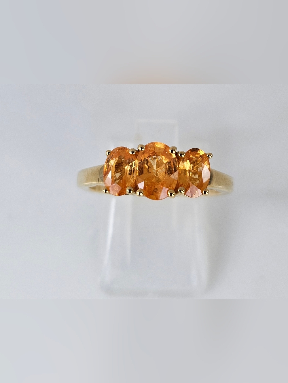 Genuine Mandarin Garnet 18K Yellow Gold Vermeil 1.76ctw Ring Size 8!